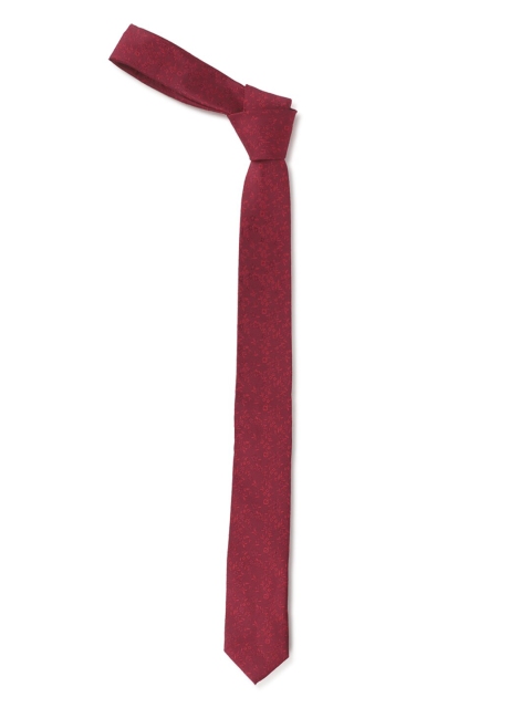 

Van Heusen Men Maroon Woven Design Skinny Tie