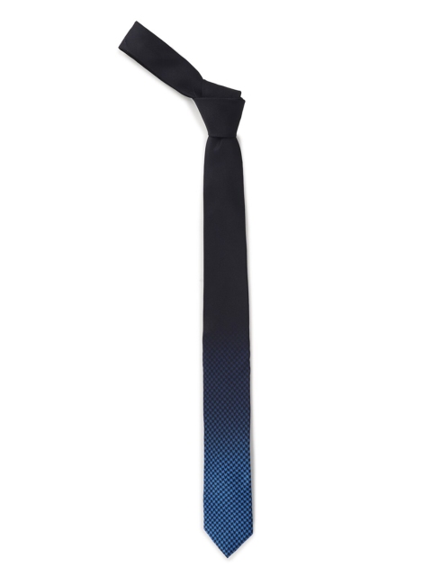 

Van Heusen Men Blue & Black Woven Design Skinny Tie
