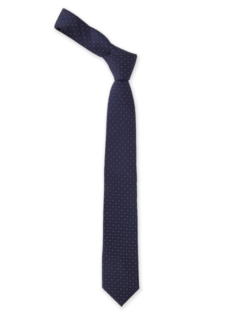 

Van Heusen Men Navy Blue & Red Woven Design Broad Tie