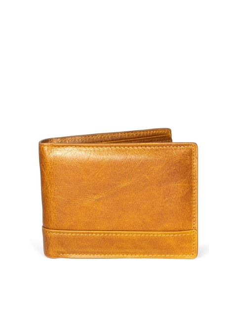 

BANGE Men Yellow Genuine Leather Vegetable Tanned Formal Wallet