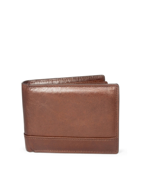 

BANGE Men Brown Textured Leather Two Fold Wallet