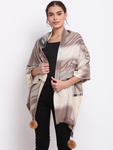 

LOOM LEGACY Women Grey Woven Design Acrylic Stole