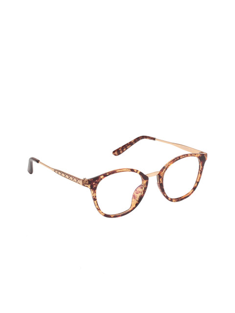 

Gold Berg Women Brown Oval Frames with Printed Detail GB9090_C19