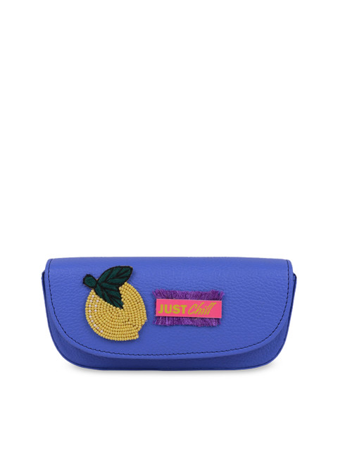 

Vdesi Women Blue & Yellow Embroidered Sunglass Case