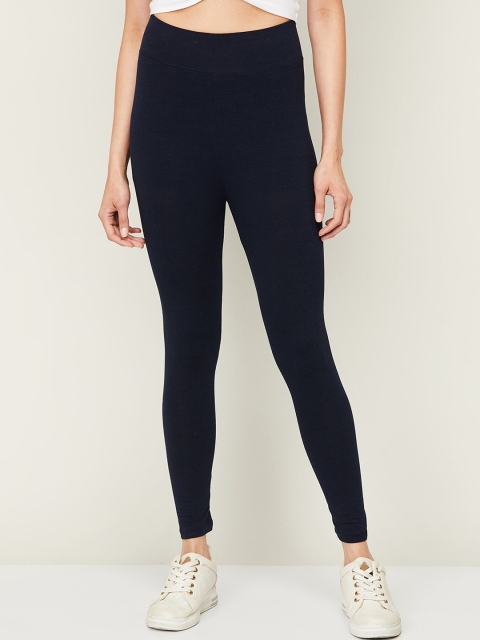 

Fame Forever by Lifestyle Women Navy Blue Solid Cotton Leggings