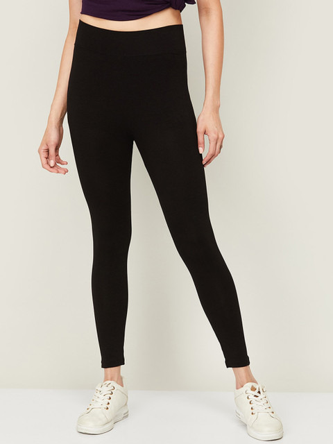 

Fame Forever by Lifestyle Women Black Solid Cotton Leggings