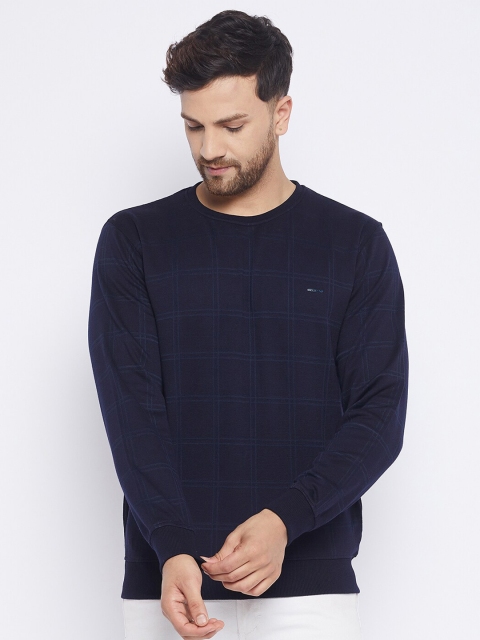 

Okane Men Navy Blue Solid Round Neck Sweatshirt