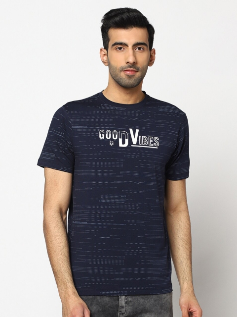 

VENITIAN Men Navy Blue Typography Printed Slim Fit T-shirt