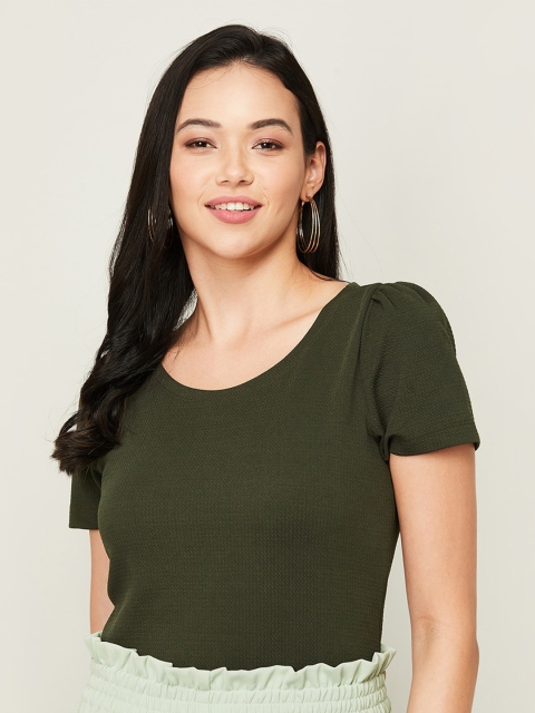 

CODE by Lifestyle Women Olive Green Regular Top