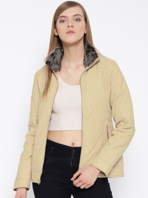 

Fort Collins Beige Faux Leather Quilted Jacket