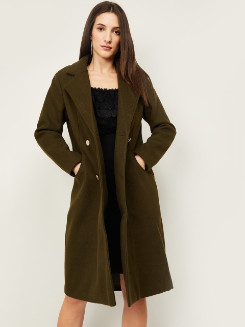 

CODE by Lifestyle Women Olive Green Longline Coat