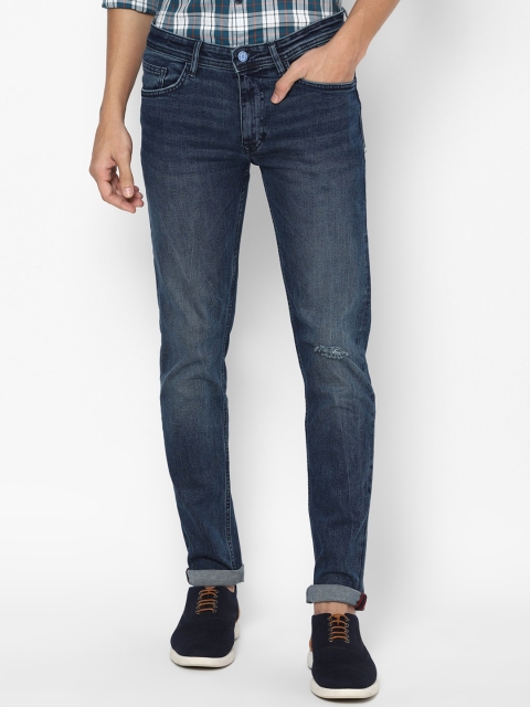 

Allen Solly Men Navy Blue Skinny Fit Mildly Distressed Light Fade Jeans