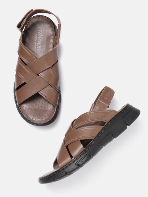 

Woods Men Brown Leather Solid Comfort Sandals