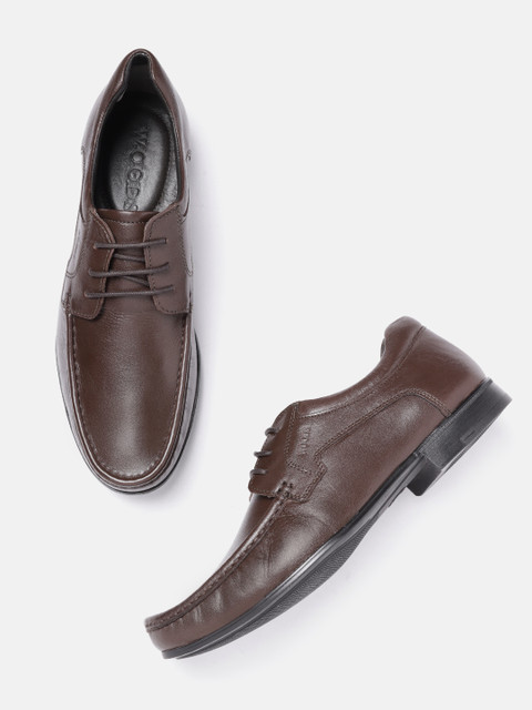 

Woods Men Solid Coffee Brown Leather Solid Formal Derbys