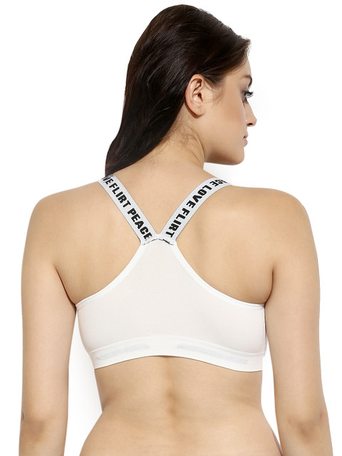 

Da Intimo White Lightly Padded Non-Wired Sports Bra DI-689