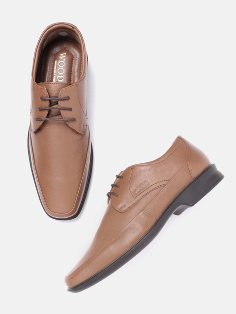 

Woods Men Tan Brown Solid Formal Derbys