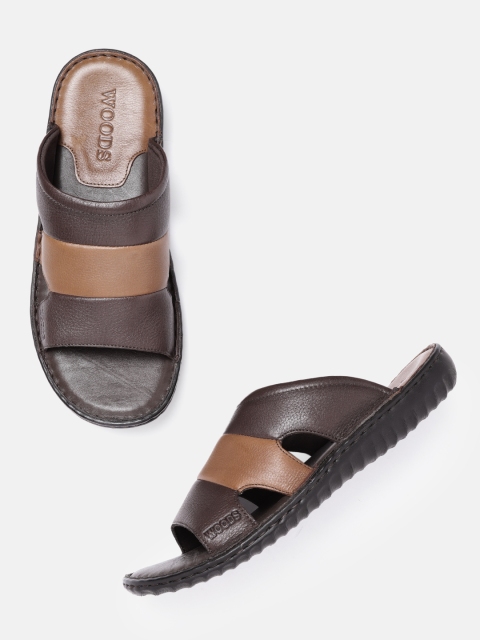 

Woods Men Brown Leather Colourblocked Comfort Sandals