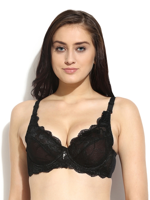 

Da Intimo Black Medium-Coverage Lace Non-Padded Wired Everyday Bra DI-687