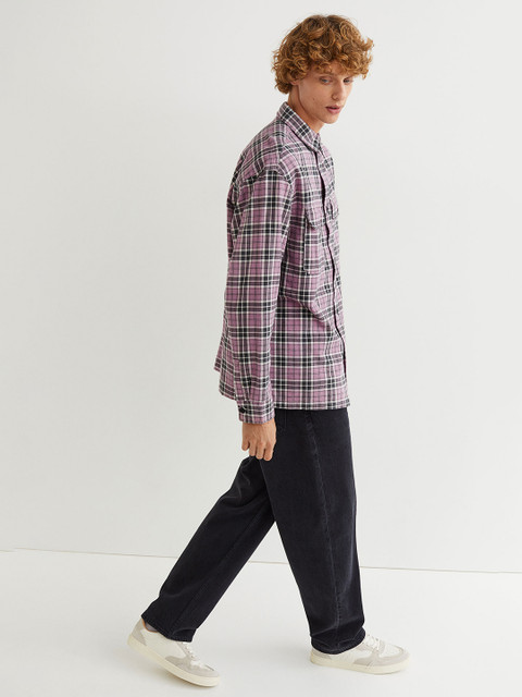 

H&M Men Purple Relaxed Fit Overshirt