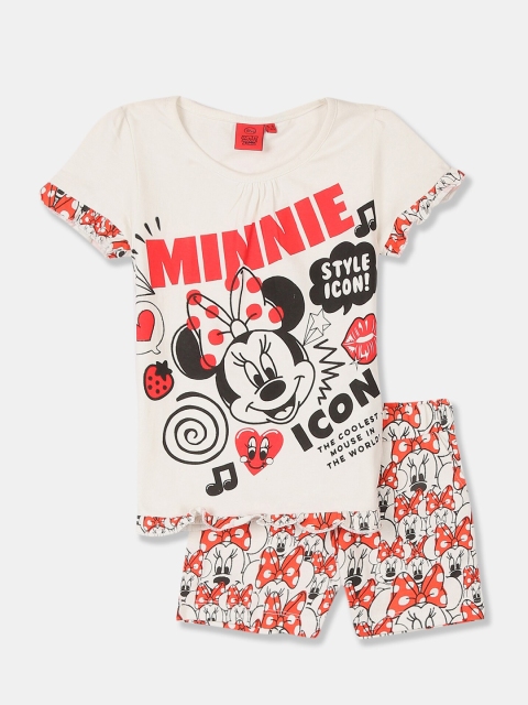 

Colt Girls White & Red Minnie Mouse Pure Cotton Printed T Shirt & Shorts