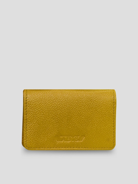 

ABYS Unisex Yellow Textured Leather Card Holder
