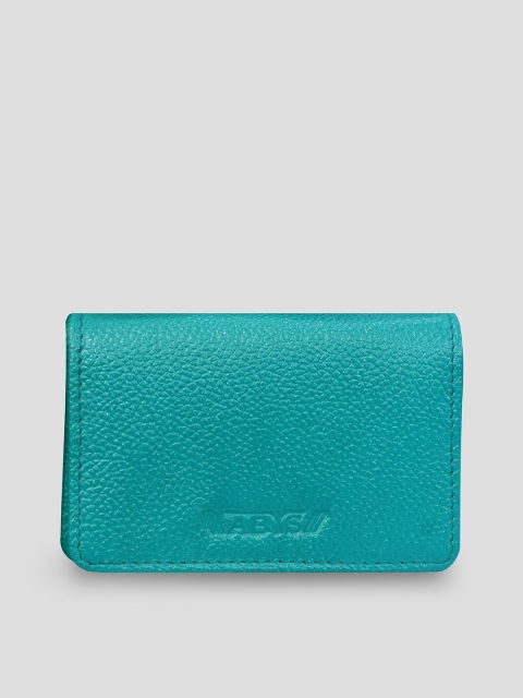 

ABYS Unisex Teal Textured Leather Card Holder