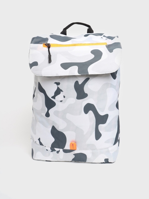 

Bewakoof Unisex White & Grey Camouflage Backpack