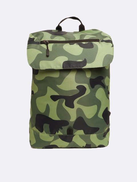 

Bewakoof Unisex Green & Black Camouflage Backpack