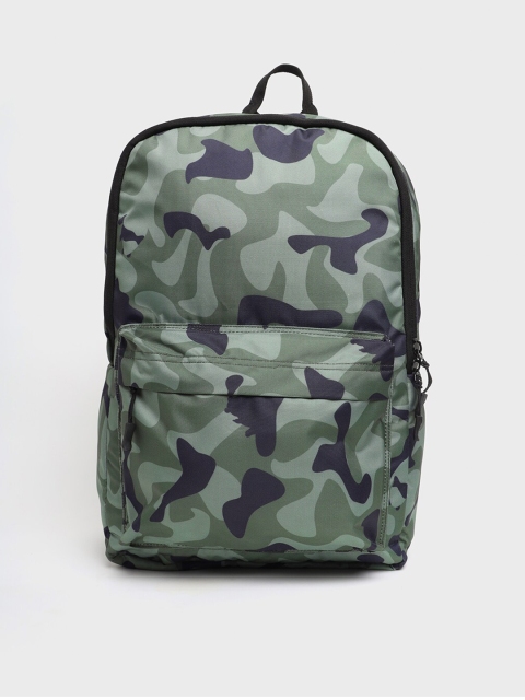 

Bewakoof Adult Green & Black Camouflage Backpack