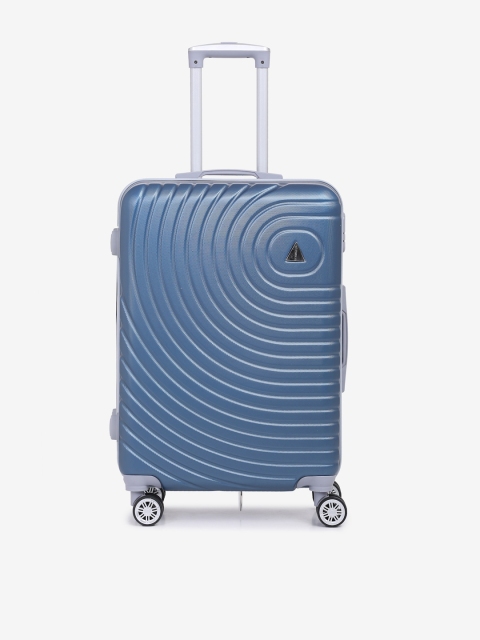 

Teakwood Leathers Blue Textured Hard-Sided Medium Trolley Suitcase