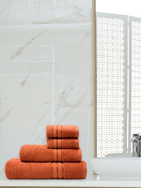 

Trident Set Of 4 Rust Solid Pure Cotton 400 GSM Towel Set