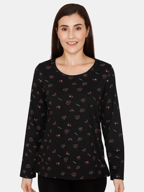 

Rosaline by Zivame Black & Red Regular Top