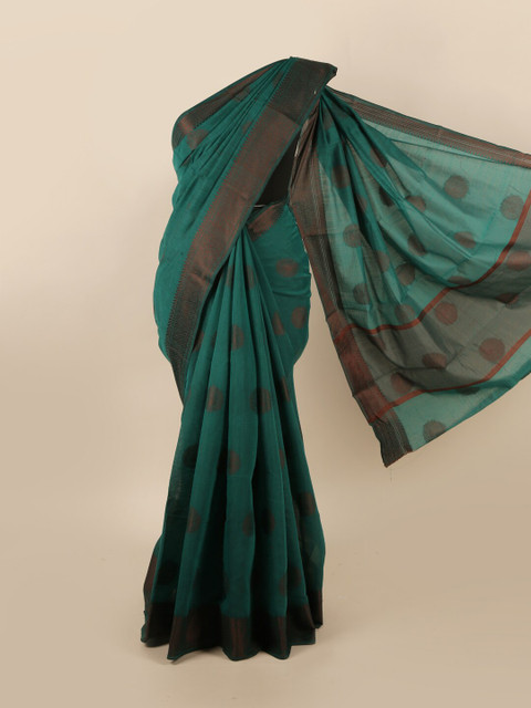 

Pothys Green & Brown Woven Design Saree