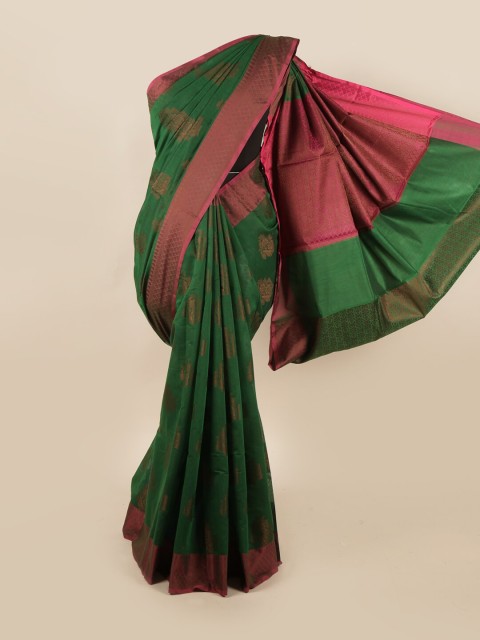 

Pothys Green & Pink Floral Zari Saree