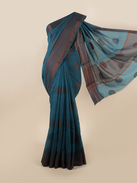 

Pothys Blue & Brown Woven Design Saree