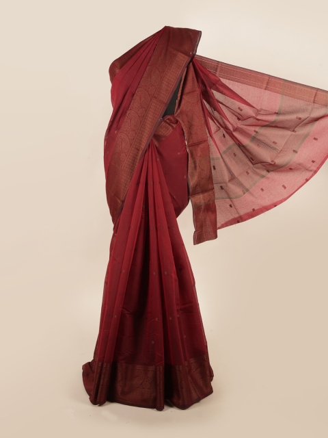 

Pothys Maroon Woven Design Cotton Blend Saree