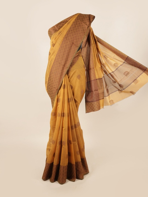 

Pothys Mustard & Copper-Toned Ethnic Motifs Saree