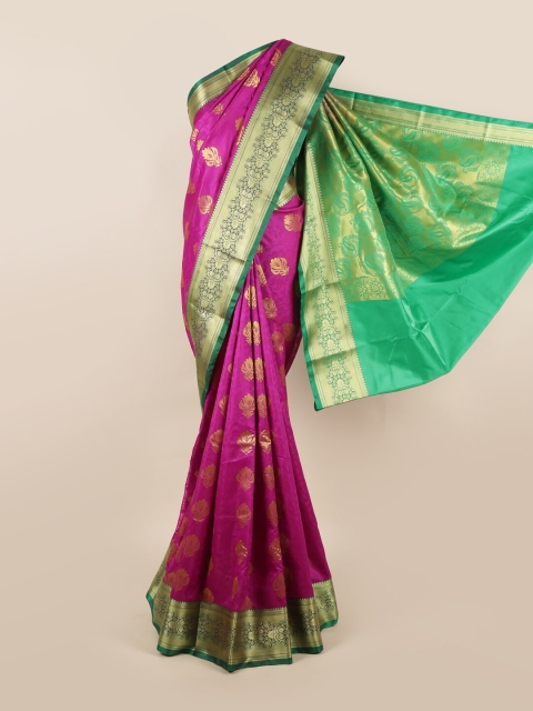 

Pothys Magenta & Green Ethnic Motifs Zari Art Silk Saree