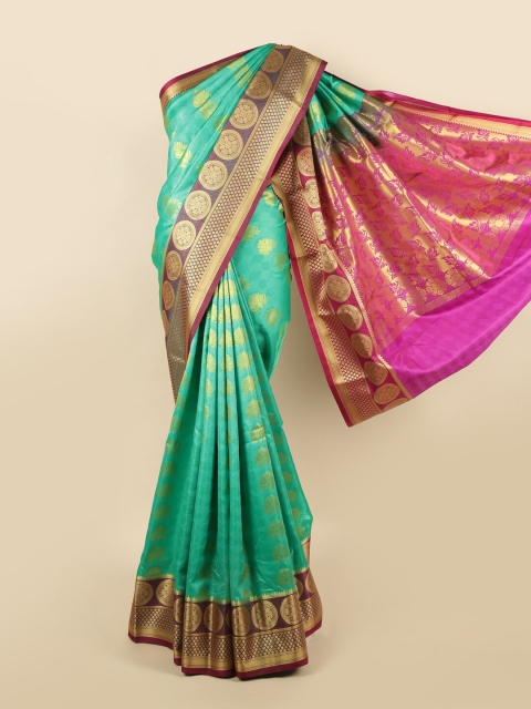 

Pothys Green & Pink Floral Art Silk Saree