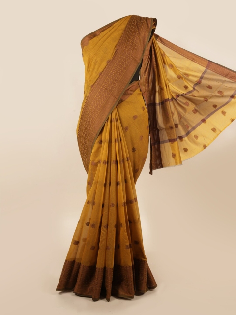 

Pothys Mustard Woven Designed Cotton Blend Saree