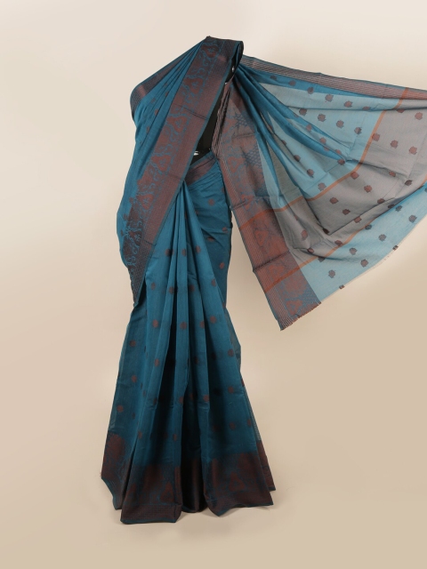 

Pothys Blue & Brown Ethnic Motifs Saree