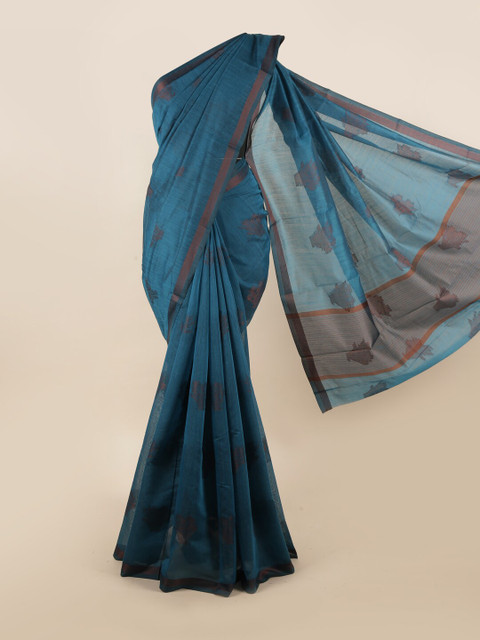 

Pothys Blue & Copper-Toned Ethnic Motifs Saree
