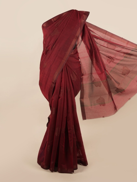 

Pothys Maroon & Copper-Toned Woven Design Saree