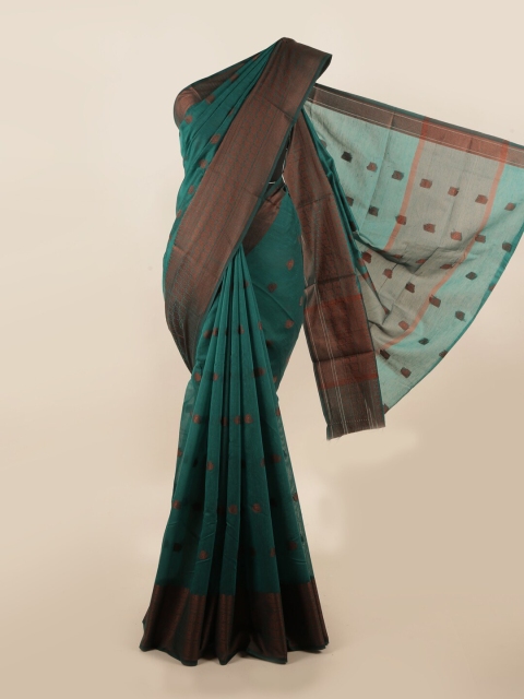 

Pothys Women Green Printed Cotton Blend Saree