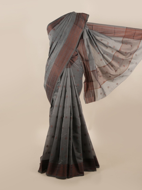 

Pothys Grey & Maroon Floral Saree
