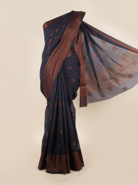 

Pothys Blue & Tan Ethnic Motifs Saree