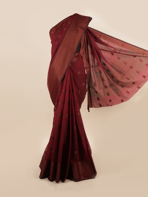 

Pothys Maroon Cotton Blend Woven Design Saree