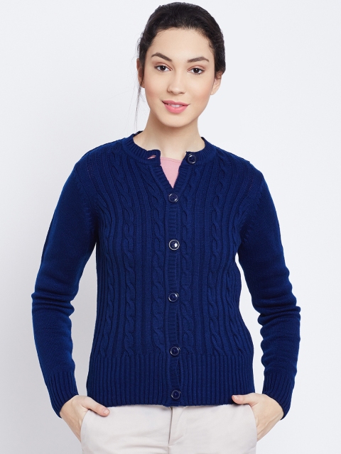 

AURELIA Women Blue Cable Knit Cardigan