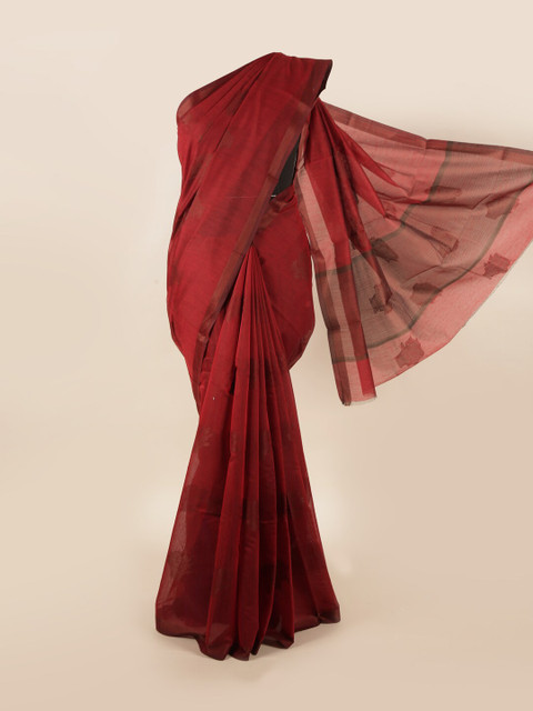 

Pothys Maroon Ethnic Motifs Saree