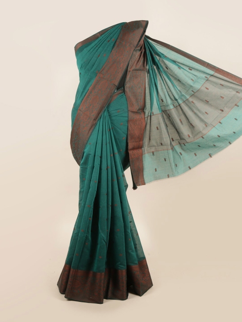 

Pothys Green & Brown Ethnic Motifs Saree
